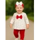 Бебешки комплект от 3 части с туника, клин и лента за глава с панделка