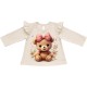 Бебешка туника с дълъг ръкав с мече в бежов цвят