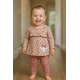 Бебешка туника с рипсен клин и панделка в тъмнорозов цвят
