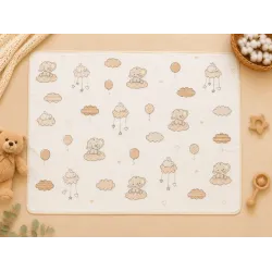 Бебешка бархетна пелена със слонче и зайче 80 x 90 см