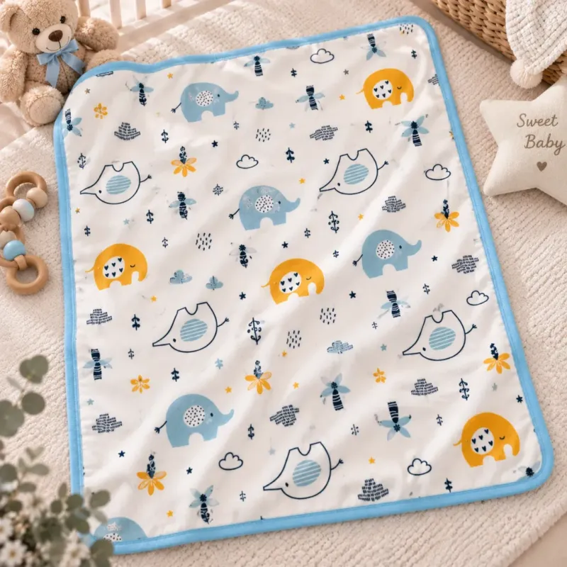 Бебешка памучна пелена със слончета 90 x 90 см