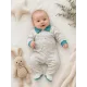 Бебешки памучен сив ромпър с яка и копчета