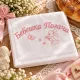 Памучна кърпа за бебешка погача с розов бродиран надпис