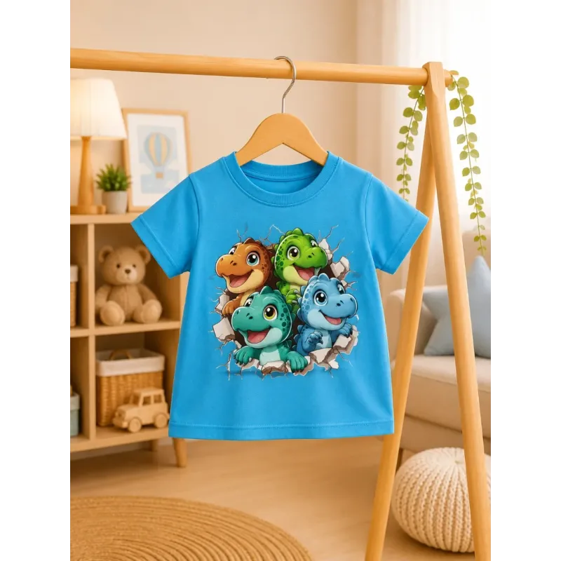 Бебешка тениска Dino в син цвят Бебешка тениска Dino в син цвят