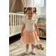 Детски комплект от 2 части с рипсена блузка и 3D пола в два цвята