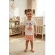 Детски комплект от 2 части с тениска с балерина и къси панталонки с цветя в два цвята Детски комплект от 2 части с тениска с балерина и къси панталонки с цветя в два цвята