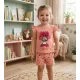 Бебешки летен памучен комплект с тениска с 3D панделка и панталонки на сърца в два цвята