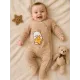 Бебешки памучен ромпър с бродирано мече и жълта звезда