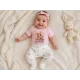 Бебешки комплект от розово боди с къс ръкав Best Friend и ританки с щампа