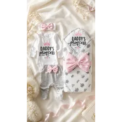 Комплект за изписване Daddy's Princess в розов цвят с 5 части