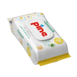 Бебешки мокри кърпи Pine с лайка и екстракт от алое вера, без алкохол 120 броя