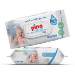 Бебешки мокри кърпи Pine Water Wipes 99% вода 80 броя