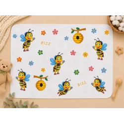 Бебешка муселинова пелена с щампа на пчелички 80 x 90 см