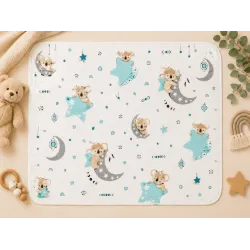 Бебешка бархетна памучна пелена с коали, луна и звезди 80 x 90 см