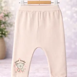 Бебешки памучен рипсен клин с коала в розов цвят