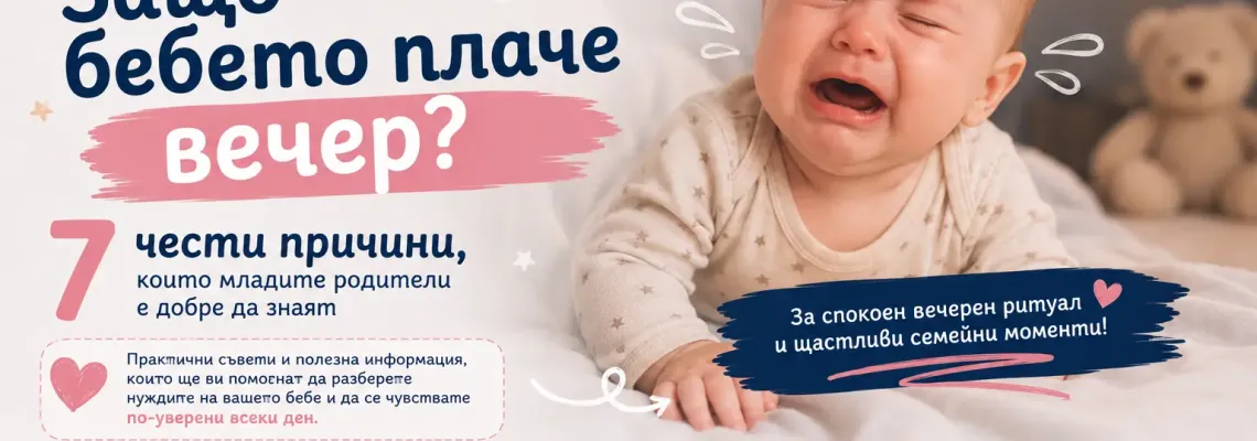 Защо бебето плаче вечер? 7 чести причини, които младите родители е добре да знаят